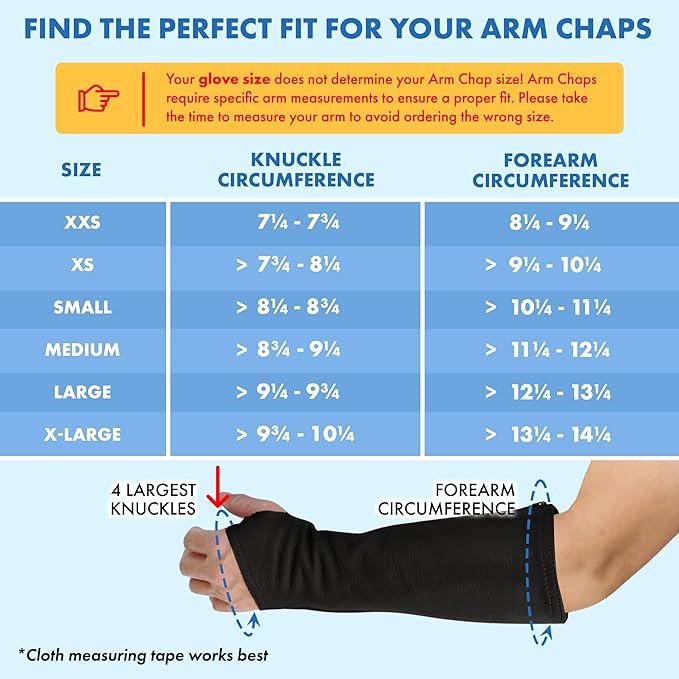 Arm Chaps Leather Protective Sleeves Arm Guard - Prevent Cuts, Scratches & Bruises - Genuine Cowhide - Ideal for Gardening & Construction - Left & Right Form-Fitting. Black (1 Pair/X-Large).