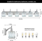 6 Light Bathroom Vanity Light Modern Chrome Vanity Light Fixtures Bathroom Light Fixtures Over Mirror Crystal Vanity Lighting Fixtures