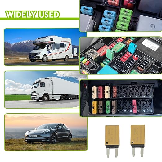 5A DC 12V-14V Auto Reset Circuit Breaker ATM Low Profile T1 Mini Blade Fuses Breakers for Car Trucks Marine Boat RV Solar and More,2 Pack