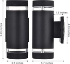 Outdoor Wall Sconce Lights,Dusk to Dawn Outdoor Exterior Lighting - ETL Listed,Modern Outside Patio Light Fixture Wall Mount Design - Up Down Light Fixture White 6000k for Front Door, Porch