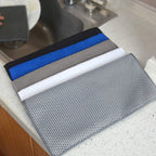 SINLAND Microfiber Dish Cloth for Washing Dishes Best Kitchen Washcloth Cleaning Cloths Poly Scour Side 12inchx12inch 5 Pack (Blue+White+Grey+Brown+Black)