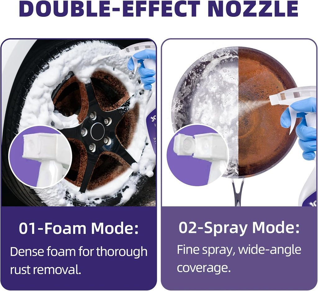 Jocecury 500ML Stainless Steel Rust Remover, Multi-Purpose Foam Cleaner, Dissolves Rust Particles, Stainless Steel Appliance Cleaner,Food-safe Formula,Metal Cleaner