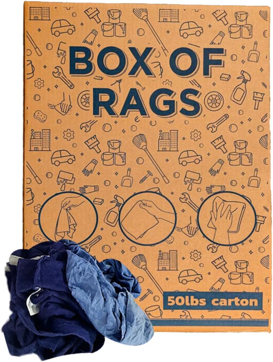 Premium Color Knit Cleaning Rags (12x50 lbs. Boxes Pallet) – Shop Rags Bulk for Workshops, Mechanics, Painters, and Home Use, Multipurpose Cotton T-Shirt Rags