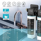 Frizzlife DW10 Under Sink Water Filter System, NSF/ANSI 53&42 Certified Elements, Reduces 99.99% Lead, Chlorine, Fluoride, Bad Taste & Odor, Direct Connect 2-Stage Water Filter, 0.5 Micron, USA Tech