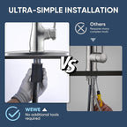 WEWE Vintage Kitchen Faucet with Pull Down Sprayer, Stainless Steel 1 or 3 Hole High Arc Single Handle Antique Sink Faucet for Classic Modern Ktichen, Brushed Nickel