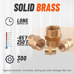 24Pcs Brass Pipe Fittings,1/8" x 1/8",1/4" x 1/4",3/8" x 3/8",1/2" x1/2" NPT Female Hex Coupling Hex Head Coupler Pipe Fitting