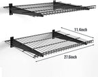 2 Pack Garage Wall Mounted Shelf, 27.6" x 11.4" Heavy Duty Wall Storage Shelves for Garage, Workshop, Laundry Room and Kitchen, Max Load 50 lbs (Black,2 Pack)