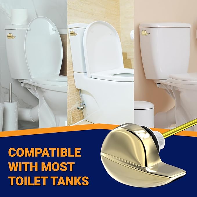 Toilet Handle Replacement (Brass Polished, Side Mount)