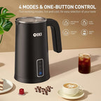 Milk Frother, 4-in-1 Multifunction Electric Milk Steamer, Automatic Hot & Cold Foam Maker and Milk Warmer for Latte with 4 Whisks, Perfect Froth Foam for Coffee, More, and Espresso, Black