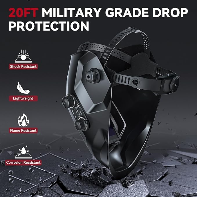 ARCCAPTAIN Welding Helmet Auto Darkening, 3.94"X3.66" Large Viewing Screen True Color Welding Hood with 4 Arc Sensor Solar Powered, Wide Shade 4-5/5-9/9-13 for ARC TIG MIG Welding Helmets for Men