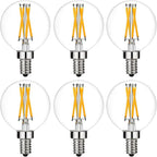LiteHistory Dimmable G16.5 LED Light Bulb 6W Equal 60W 600lm AC120V Candelabra Bulb 60W for Chandeliers, Ceiling Fan, Vanity Warm White 2700K Globe Light Bulb 6Pack