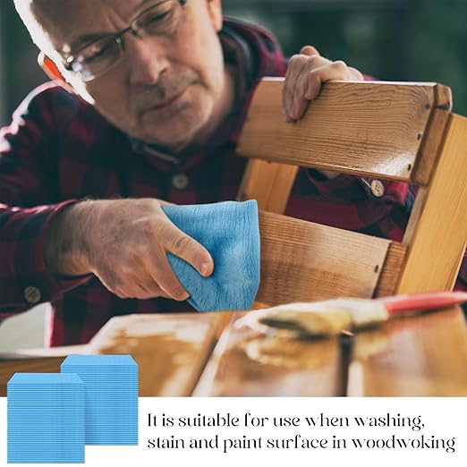 Maxcheck 100 Pcs Sticky Tack Cloth Woodworking Painters Wax and Silicone Free Tack Cloths for Removing Dust Rags Automotive Painting for Automotive, 18 x 36'' (Blue)