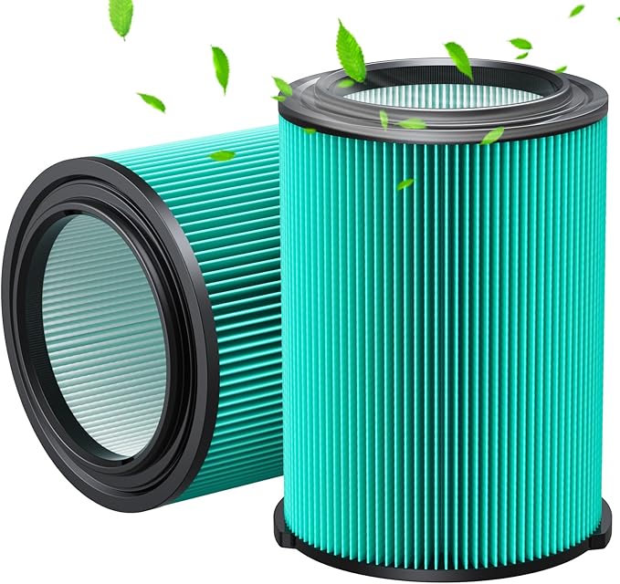 2 Pack VF6000 Replacement Filter for RIDGID, Standard Wet/Dry Vac Filter Vf6000 Compatible with RIDGID Vacs Wet Dry 5-20 Gal, 6-9 Gal Husky Vacuum