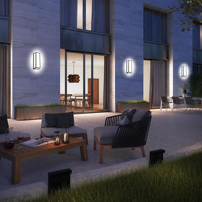 15 Inch LED Porch Light 30W 6500K Outdoor Wall Lighting 2400LM Aluminum Modern IP65 Waterproof Exterior Light Fixture Wall Mount for Patio Stairway Backyard