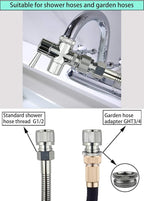 Brass Faucet Diverter Valve with Quick Connection, Faucet Diverter Valve From Sink To Garden Hose/Shower Hose, Washing Machine/Dishwasher,for Bathroom/Kitchen (chrome)