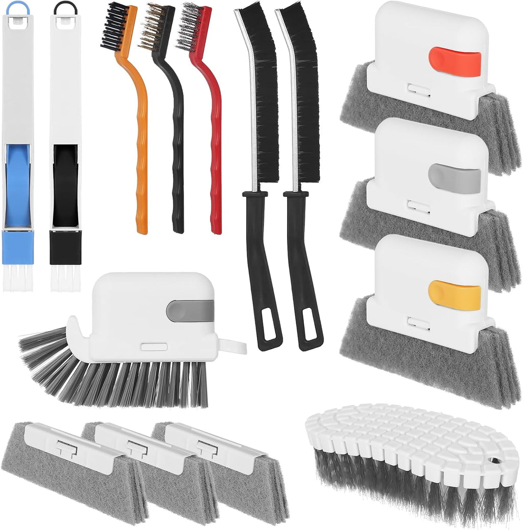 15 Pcs Window Groove Cleaning Brush Tool, Door Window Track Cleaner Groove Gap Cleaning Tools Crevice Cleaning Brush Gap Scrub Brush for Shutter Sliding Door Keyboard Tile Lines Sill Car Vents