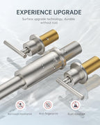 APPASO 2 Handle Kitchen Faucet, Brushed Nickel 3 Hole Kitchen Sink Faucet，Modern High Arc 3 Modes Stainless Steel Faucet for Kitchen Sink