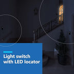 LIDER Minimalist Design Matte Finish Lighted 4-Way Decorator Light Switch, Four Way Frameless Rocker Switch, Residential/Commercial Grade, 15A 120V/277V, UL Listed, LS15-4W-BK, Black