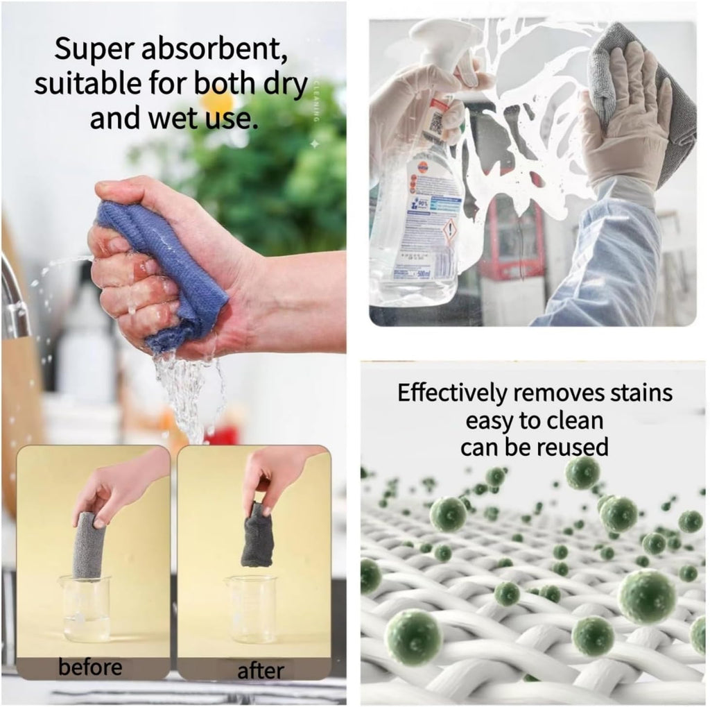 11x11 Inch Slim Microfiber Cleaning Cloths, 30-Pack - Flexible for Tight Spaces (Car Vents/Glass Edges), Lightweight & Scratch-Free, Washable for Kitchen/Bathroom/Car (Grey)