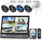 《122° Wide-Angle & All-in-One DVR》Outdoor Wired Security Camera System,CCTV Cameras Outside, Home Video Surveillance Systems