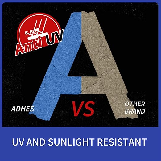 ADHES Blue Painters Tape Blue Tape, 6 Rolls x 0.94 Inch x 60 Yards Masking Tape Paint Tape for Walls, UV Anti,14 Days Clean Remove, Total 330 Yards