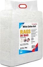 Premium White T-Shirt Cleaning Rags (50 lbs. Bag of Rags) – White Cotton Rag for Cleaning, Staining, Painting, Oil, Grease & Dust Removal – Shop Rags Bulk