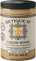 Retique It New and Improved Formula Liquid Wood Coatings - Stainable Primer - Paint It then Stain it (Light Wood, Large)