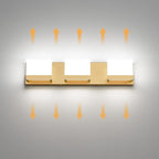 Tipace Gold Bathroom Vanity Light Fixtures Modern LED 3 Lights Vanity Light for Bathroom Up and Down Wall Light Fixtures 6000K