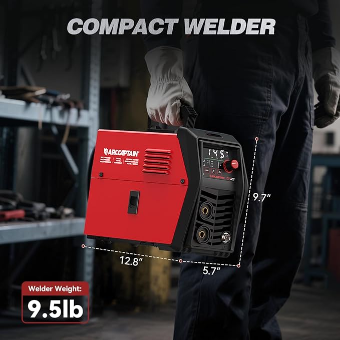 ARCCAPTAIN iControl MIG145 Pro 145A Flux Core MIG Welder 120V Welding Machine Gasless MIG Welder Flux MIG/MMA Stick/Lift TIG, 3 in 1 Welder Machine with Synergy, Portable Welder, APP Control