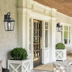 Outdoor Lanterns, Black Exterior Light Fixtures Mounted with Clear Glass, 18 Inch Tall Outdoor Wall Sconces Lamp for House, Doorway, Garage, Patio, 2 Pack