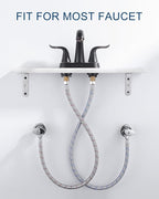 ALEASHA 30'' Faucet Supply Line Bathroom Kitchen cUPC Faucet Hose with G1/2" FIP x 3/8" Compression Water Faucet Hose Stainless Steel Braided Sink Hose Connector 2 PCS