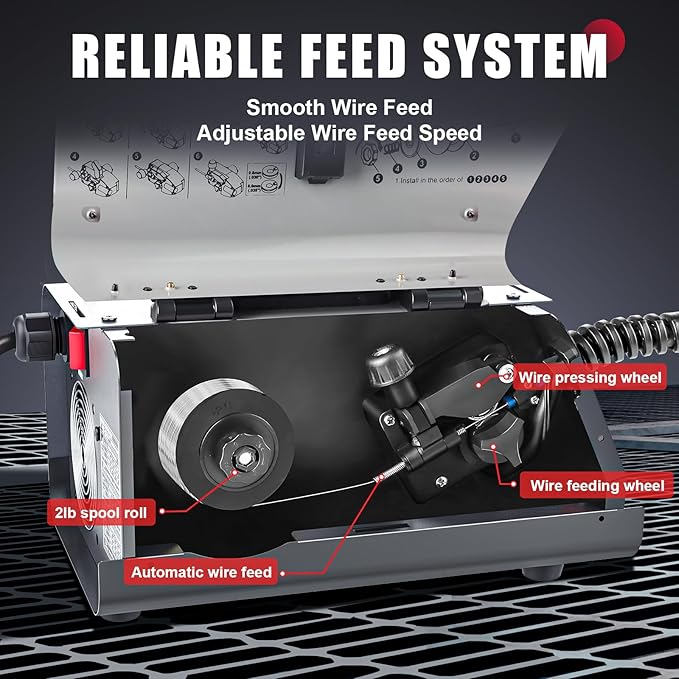 AWT MIG Welder 140Amp, Flux Core MIG Welder/Stick 2 in 1 Welding Machine, Welder Machine 110V With Synergy IGBT Inverter, Portable Gasless Welder Equipment