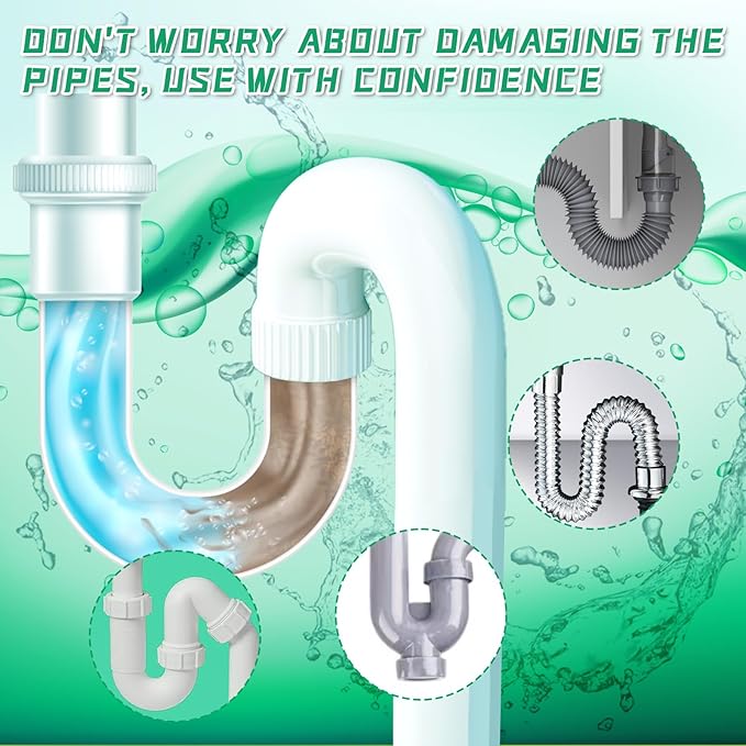 Drain Cleaner Powder, Powerful Pipeline Dredging Agent, Kitchen Unblocker, Sink and Drain Cleaner Powder for Kitchen Toilet（3Pcs）