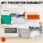 Vgo... 3-Pairs Reusable Household Gloves, Rubber Dishwashing gloves, Extra Thickness, Long Sleeves, Kitchen Cleaning, Working, Painting, Gardening, Pet Care (Size L, Green, HH4601)