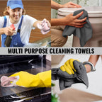 Microfiber Cleaning Cloth Roll -75 Pack - 2 Rolls, Tear Away Towels, 12" x 12", Reusable Cleaning Rags and Microfiber Towels for Cars, Garage and Household Cleaning Supplies (Grey)