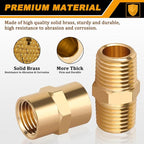 KOOTANS 12pcs Brass Pipe Fitting, NPT Hex Nipple, Coupling, 1/4" x 1/4" NPT Male Pipe, 1/4" x 1/4" NPT Female Pipe Fittings Set (6 Nipple & 6 Coupling)