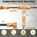 42 PCS DOT Air Brake Line Fittings, Brass Compression Air Nylon Tubing Fittings Repair Assortment 1/8" 1/4" 3/8" 1/2" 5/8" For Trucks or Industrial Air System