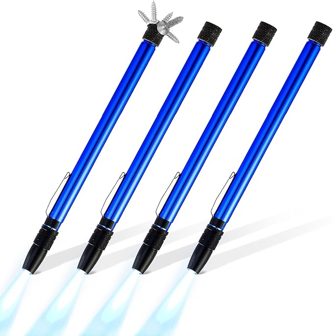 4 Pieces 3.5LBs Telescoping Magnetic Flashlight Pickup Tool with LED Lights, Magnet Stick Rod Extendable 7" to 27" for Men, Birthday, Father's Day, Christmas Gift