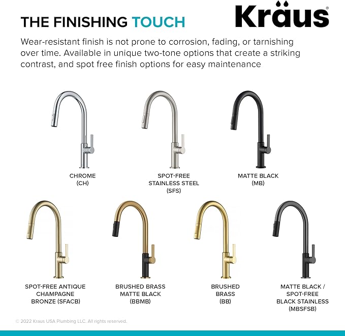 KRAUS Oletto High-Arc Single Handle Pull-Down Kitchen Sink Faucets in Brushed Brass/Matte Black, Kitchen Faucets with Pull Down Sprayer, KPF-2820BBMB