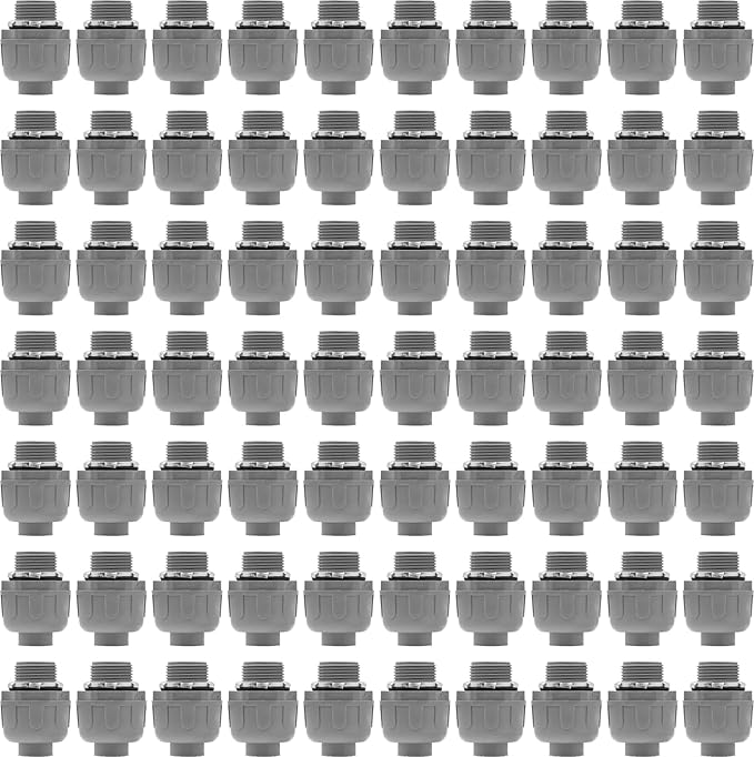 30Pcs 1/2 Inch Liquid Tight Connector PVC Electrical Conduit Fittings Straight 180 Degree Flexible Conduit Connector for Home Kitchen Bathroom Tube Tool Supplies,UL Listed