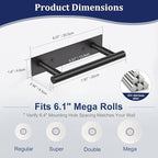 Matte Black Toilet Paper Holder, Adhesive or Screw Toilet Roll Holder Wall Mount, SUS304 Stainless Steel Double Post Pivoting Toilet Roll Holder for Bathroom, Kitchen, Washroom