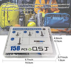 QSJ 158PCS #8 Sheet Metal Screws Set 410 Stainless Steel Truss Head Fast Self Tapping Screws with Screwdriver Bit Silver