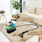 Couch & Upholstery Cleaner Machine, 17KPa Deep Cleaning Portable Carpet Spot Cleaner Machine, Car Shampooer for Sofa, Furniture, Pet & Auto Detailing, Includes Dual Brush Heads & Self-Cleaning System