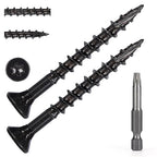 Wood Screws #8 x 1-5/8’’, T25 Star Torx Drive Flat Head Deck Screws, Black, 154Pcs (1lb)