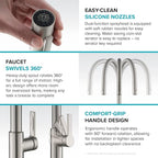 KRAUS Oletto High-Arc Single Handle Pull-Down Kitchen Sink Faucets in Brushed Brass/Matte Black, Kitchen Faucets with Pull Down Sprayer, KPF-2820BBMB