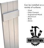 Board & Batten Vinyl Shutters (1 Pair) | 11"x51" (3-Board) - Dover White/Paintable | Exterior Window Shutters | Includes Mounting Hardware | Simple Installation | Made in USA