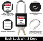 Lockout Tagout Locks Set-5pcs Black Keyed Different Locks, 2 Keys Per Lock, OSHA Compliant Safety Padlocks for Electrical Lockout Tag Out Kit