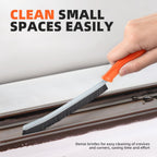 Hard Bristle Crevice Cleaning Brush - Cleaning Supplies - Grout Cleaning Brushes for Household Use - Crevice Cleaning Tool for Bathroom, Home and Kitchen (3, Orange)