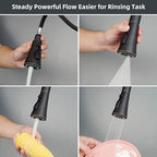 Hibbent 3-Function Pull Down Kitchen Faucet Head Replacement with 12 Adapters, NSF/ANSI/CAN 61 & CUPC Certified Sink Spray Nozzle, Compatible with Moen, Delta, Kohler Faucets, Oil-Rubbed Bronzed