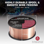 ARCCAPTAIN MIG Welding Wire, MIG Wire ER70S-6 2Lbs Gas Solid Carbon Steel Low Splatter MIG Welding Wire Compatible With Lincoln Miller Forney Harbor Welder (0.045" 2Lb)